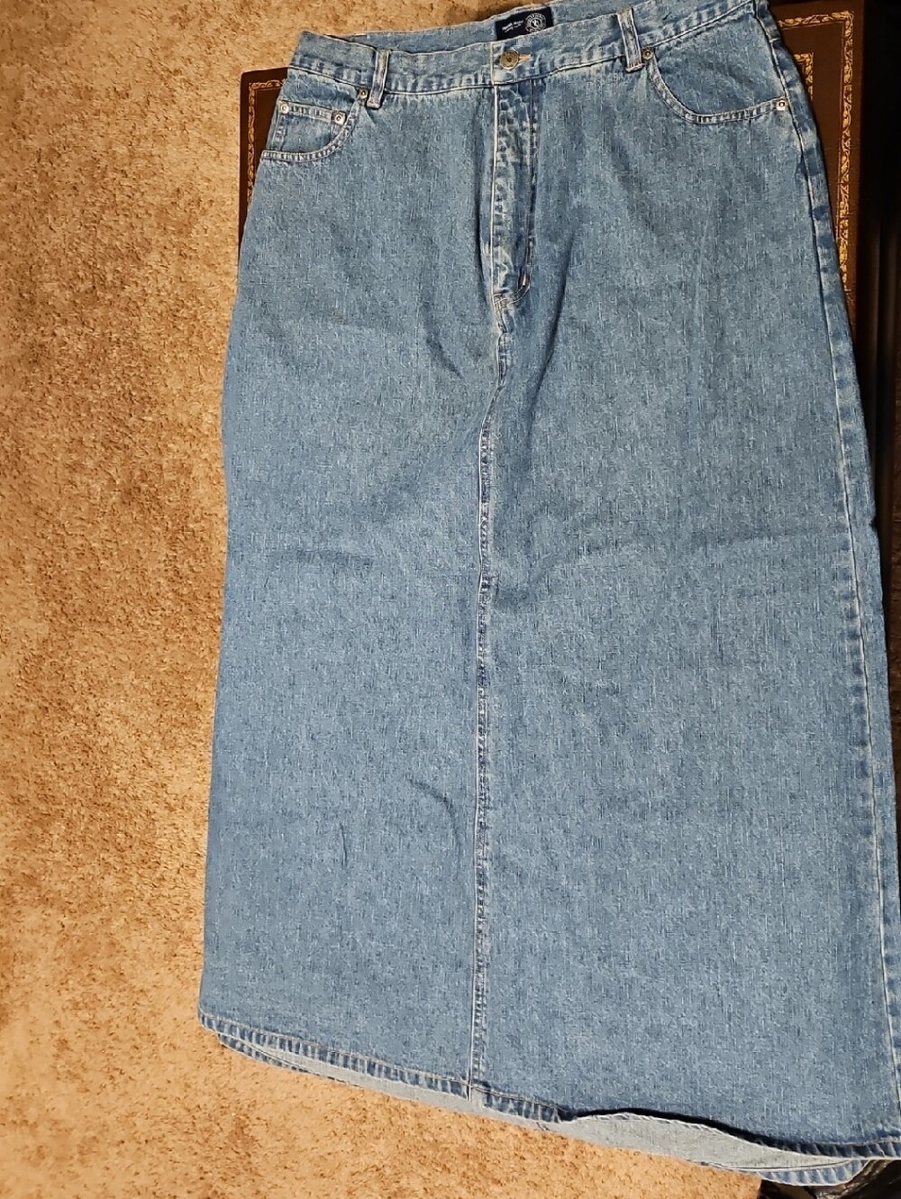 Venezia Light Blue Denim Maxi Skirt